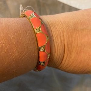 Pink Gold bangle bracelet rhinestones NWT